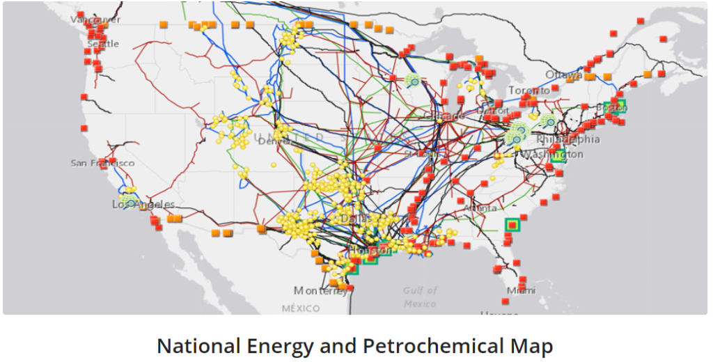 national energy and petrochemical map