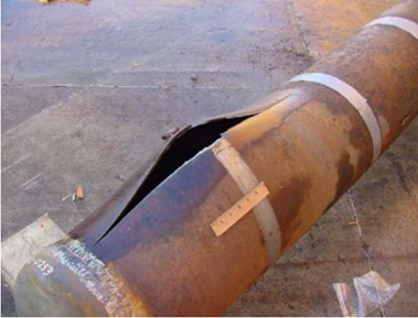 burst drill pipe