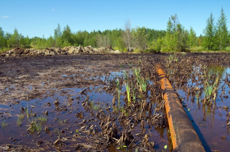 drill pipe running through swamp damaged