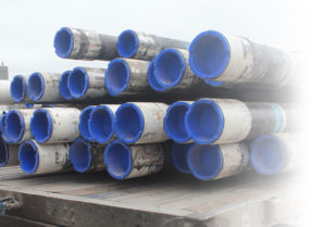 blue cap pipe protection products in use