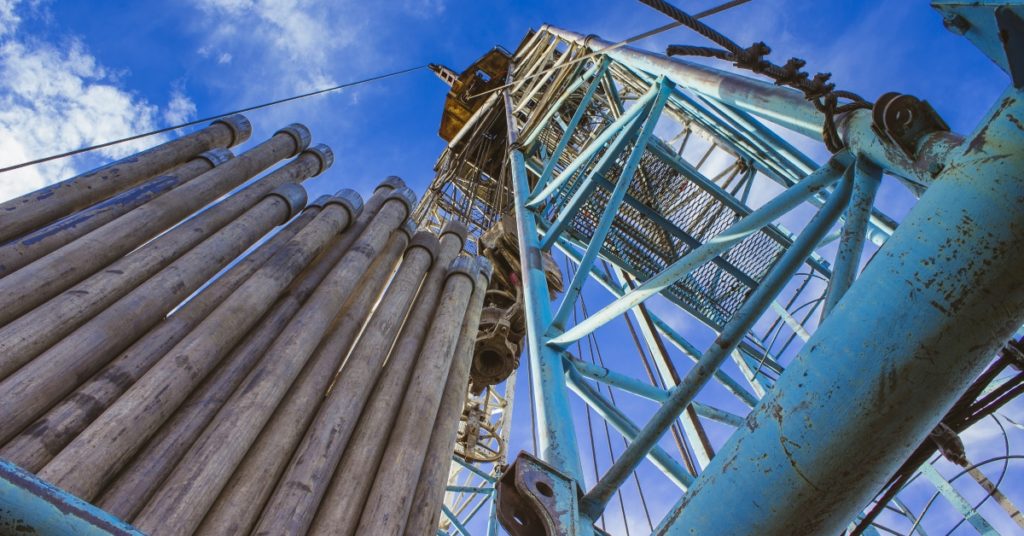 Shale gas oil rig production site